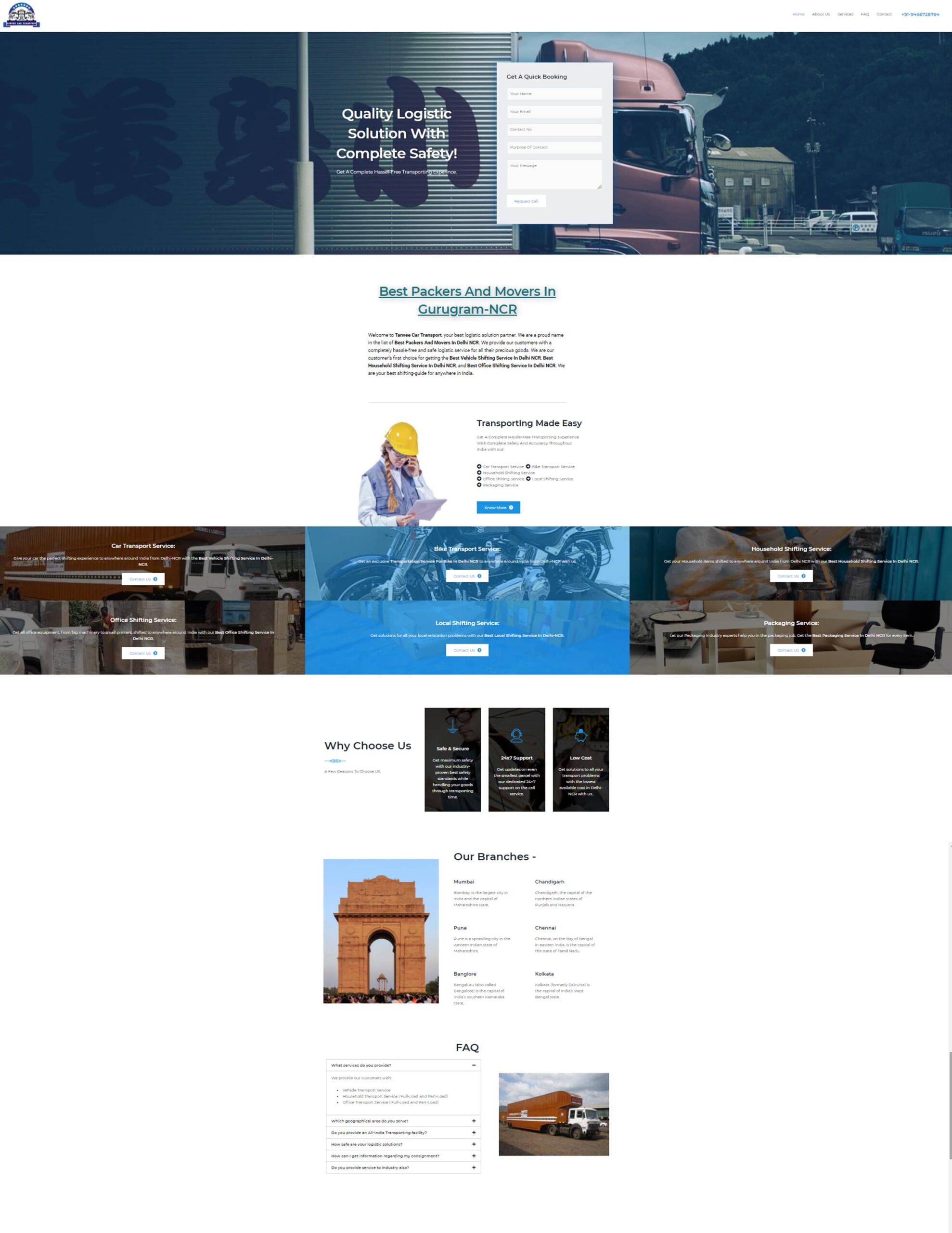 tanvee car transport best website development service in chandigarh by Rankofy