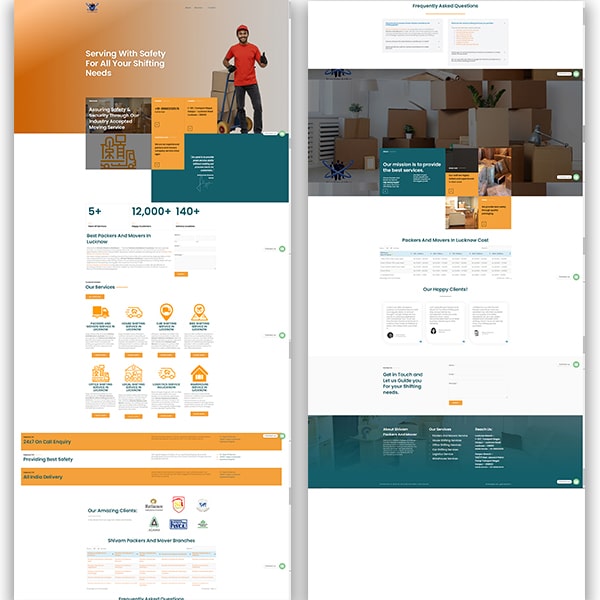 shivam packers and mover website development service in india
