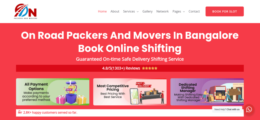 on road packers and movers website